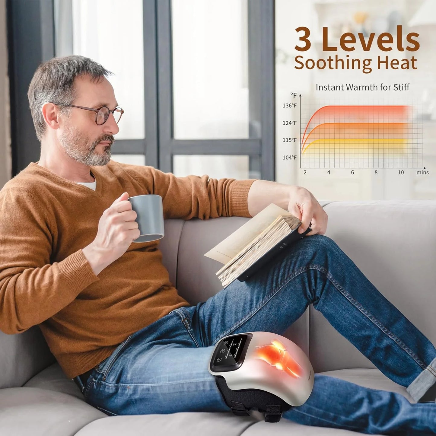 EliteRelax™ Knee Massager, Cordless 3-in-1 Knee Massage